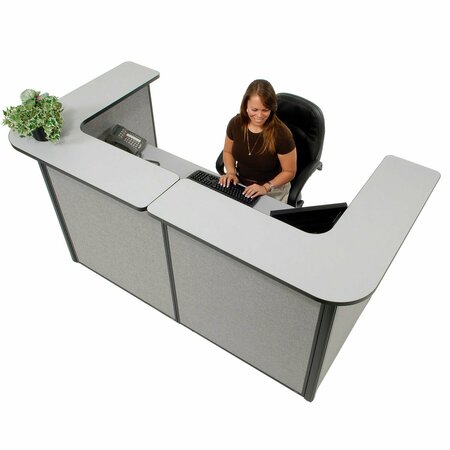 INTERION BY GLOBAL INDUSTRIAL Interion U-Shaped Reception Station, 88inW x 44inD x 44inH, Gray Counter & Panel 249008GG